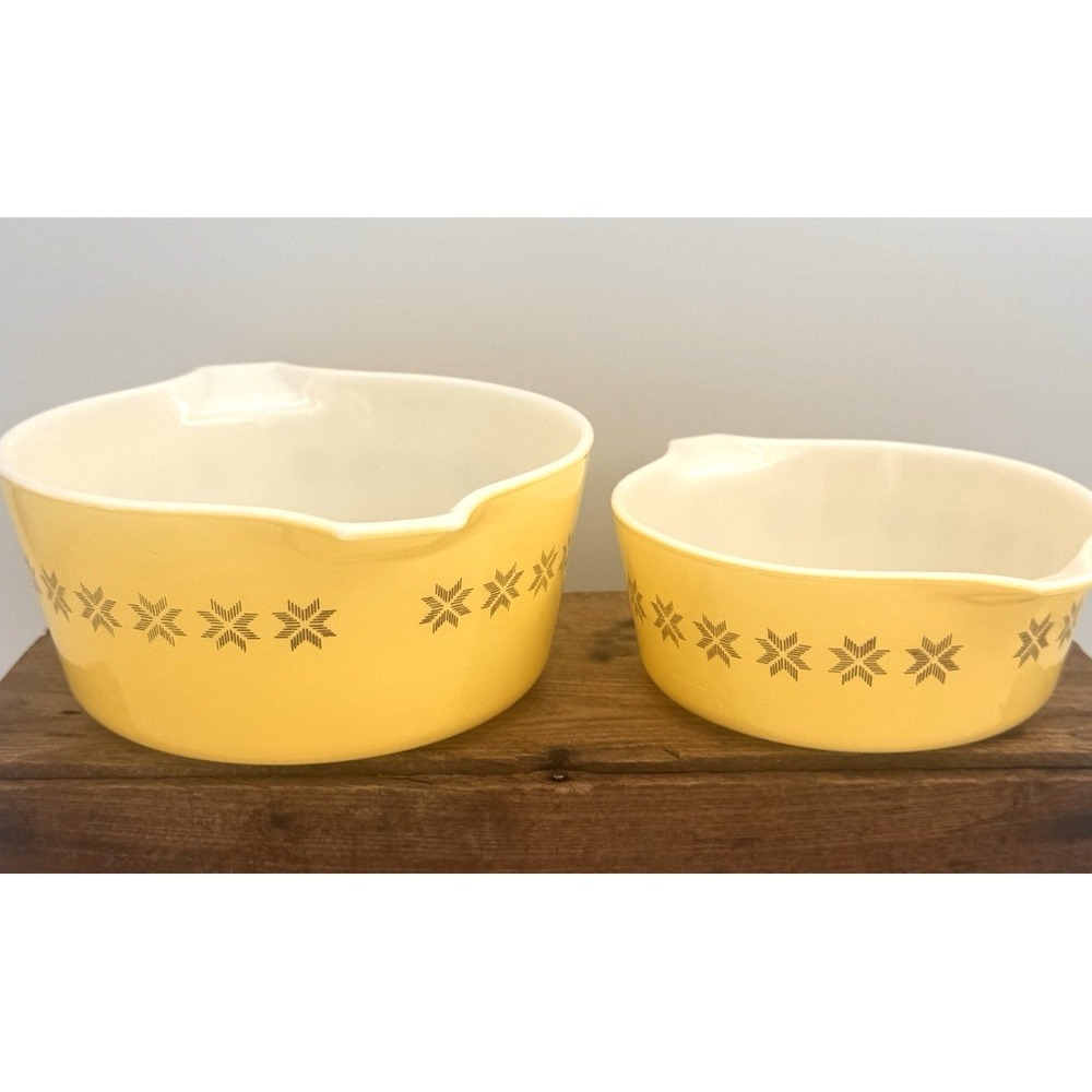 Pyrex Town & Country Brown & Yellow 474B 1.5 QT & 472 1.5 PT Casserole Dishes - Picture 6 of 15